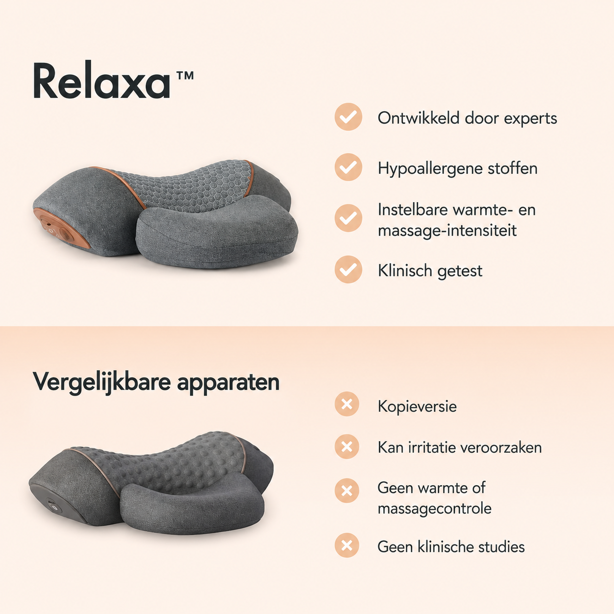 Relaxa™ 3-in-1 Nekmassage met Warmtetherapie