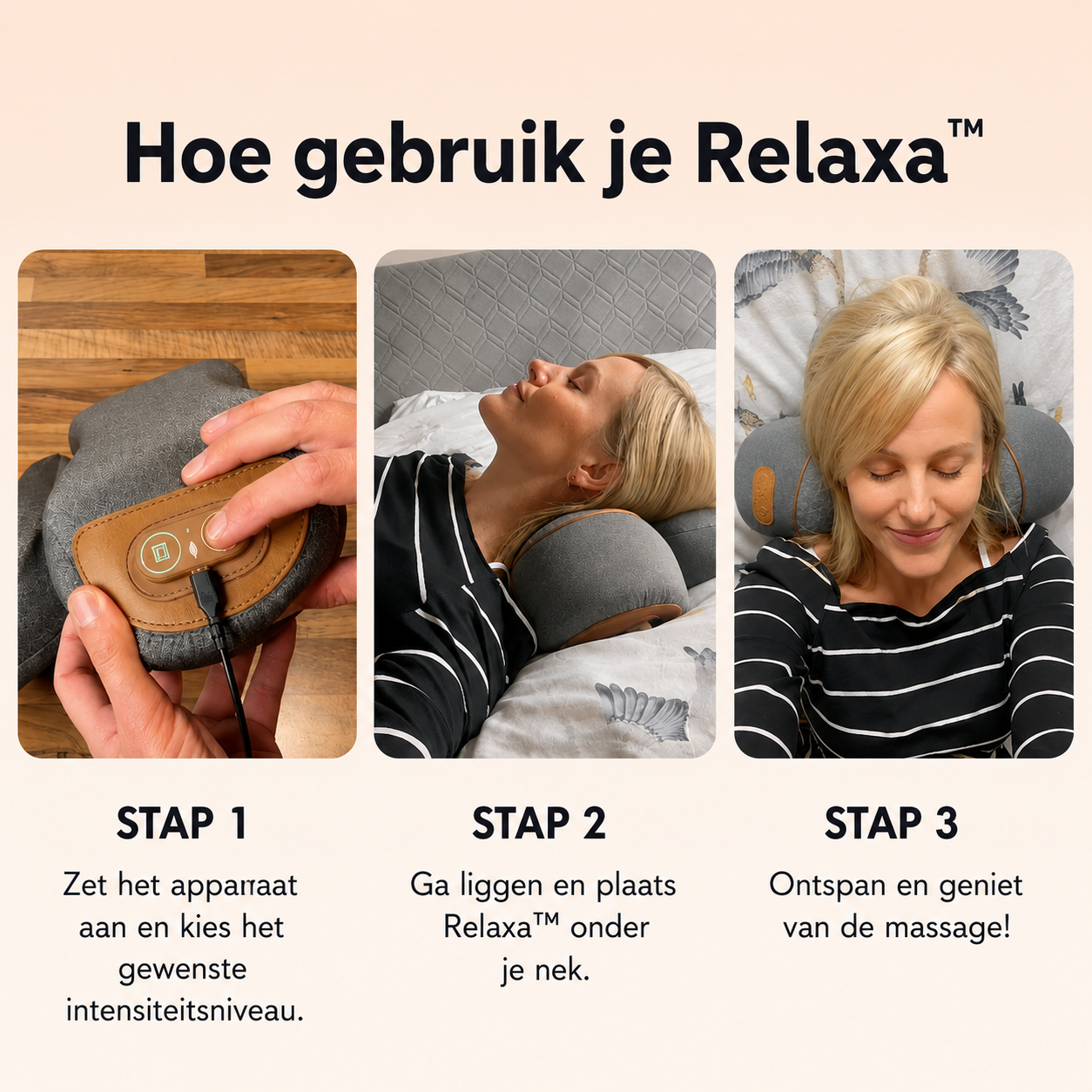 Relaxa™ 3-in-1 Nekmassage met Warmtetherapie